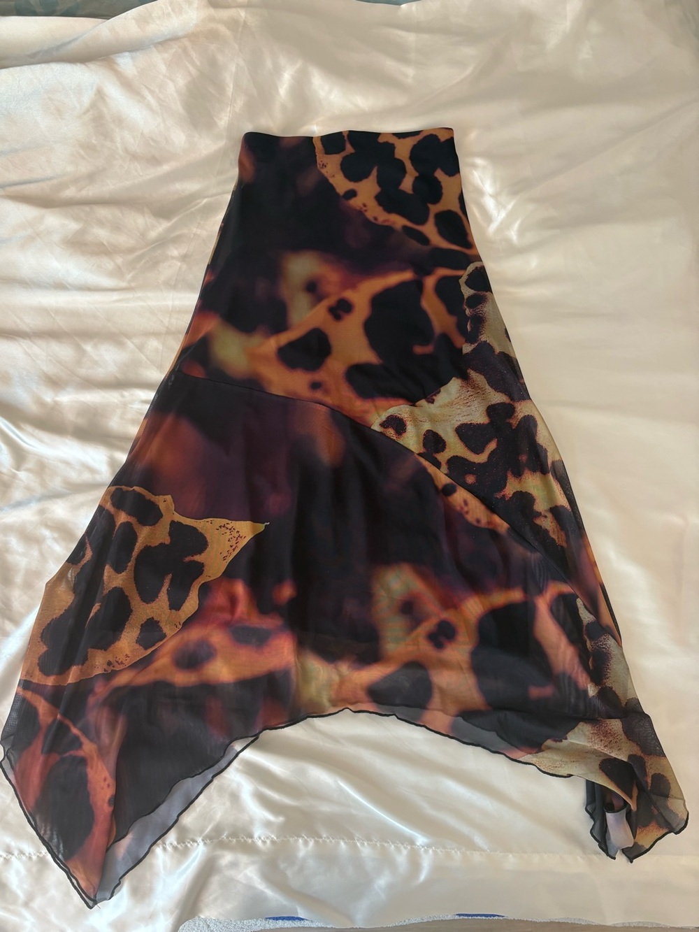 Topshop Handkerchief Hem Mesh Maxi Skirt - Picture 2 of 4